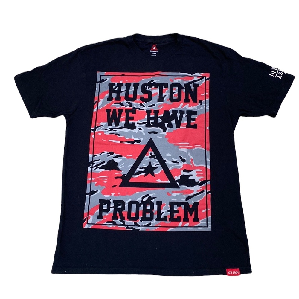 Asphalt Nyjah Huston Men’s Short Sleeve Tee Shirt, Black and Red
